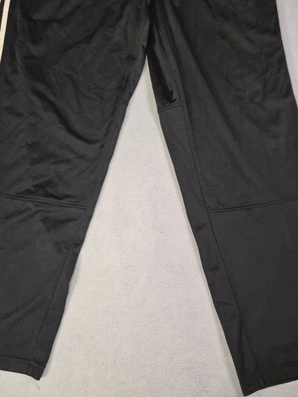 Adidas black baggy straight leg track pants with white stripes Size mens XL